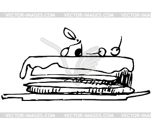 Cake with berries - vector clip art