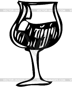  glass with alcohol drink - vector image