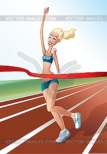 Sportwoman winner - vector clip art