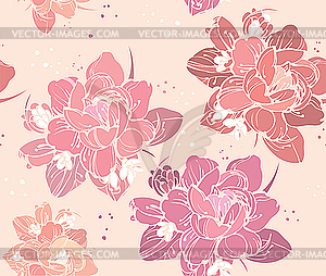 Seamless floral background - vector clipart