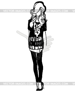 Thumbnail blondes in high heels - vector image