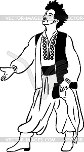 man in trousers, shirt and vest - vector image