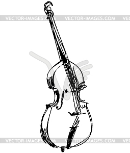 Музыкальный инструмент оркестра большой скрипке бас - изображение в векторе / векторный клипарт