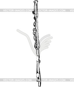 Wind musical instrument Flute - vector image