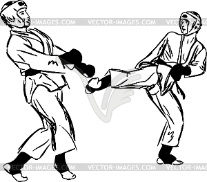 Karate Kyokushinkai martial arts sports - vector clipart