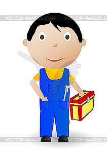 Boy with tool - vector EPS clipart