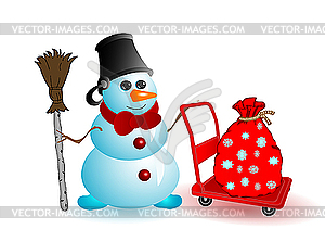 Christmas snowman - vector image