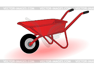 A red wheelbarrow - vector image