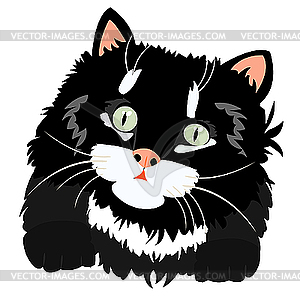 Nice black kitty - vector clip art