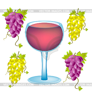 Grapes and goblet - vector clipart