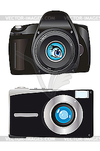 Two digital cameras - vector clipart