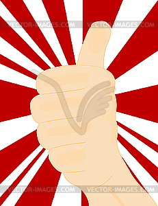 Hand with gesture - color vector clipart