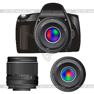 Camera and lenses - vector clip art