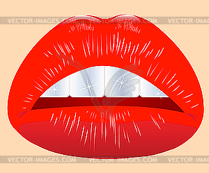 Красивые женские губы - клипарт в векторе