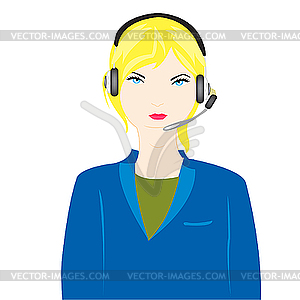 Girl operator - vector image