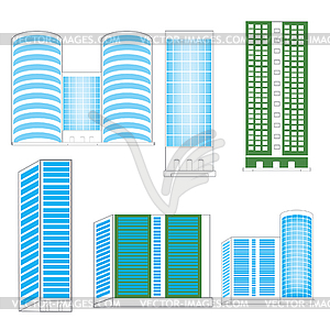 Городские строения - иллюстрация в векторном формате