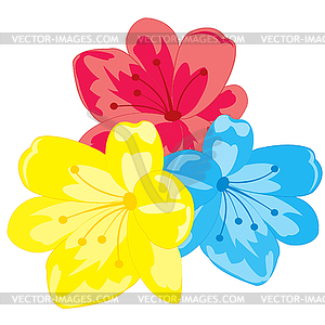 Three flowers - vector EPS clipart