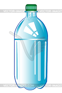 Plastic bottle with water - vector clip art