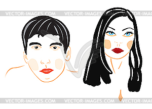 Male and feminine persons - vector clipart