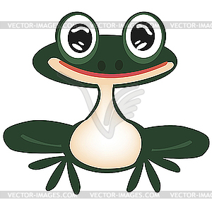 Green frog on white - royalty-free vector clipart