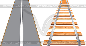 Railway and road - stock vector clipart