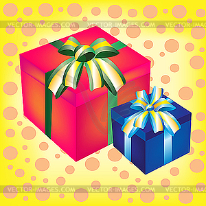 Two boxes with gifts - vector image