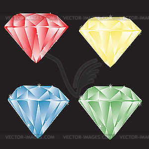 Jewels on black - vector image