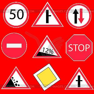 Traffic signs - vector clipart