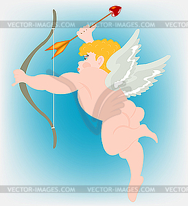 Boy angel cupid with wings - vector clip art