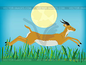 Running antelope - vector image