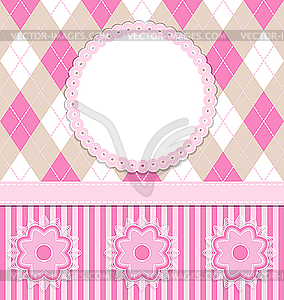 Baby girl card with flowers - vector image