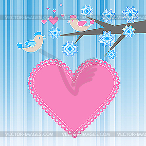 Two birds in love - vector clipart