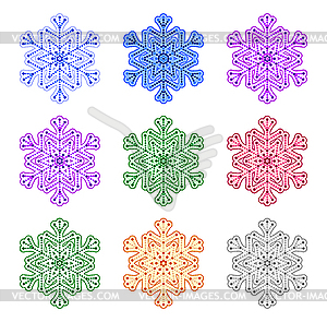Coloured snowflakes - vector image