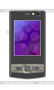 Черный мобильный телефон - векторизованный клипарт