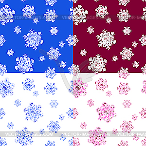 Winter seamless pattern with snowflakes - vector image