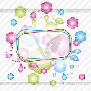 Colorful flowers frame - stock vector clipart