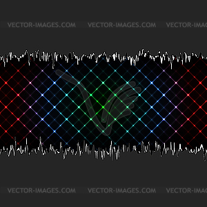 Неоновый абстрактный решетчатый фон - векторное графическое изображение
