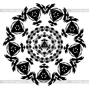 Black and white circle ornament - vector image