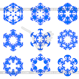 Set of blue snowflakes - vector clipart
