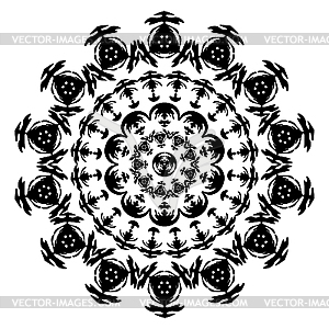 Black and white circle ornament - vector clipart