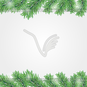 Frame with Christmas tree branch - vector clip art