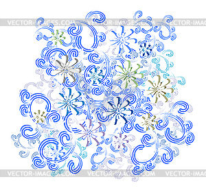 Морозные цветы - векторная иллюстрация