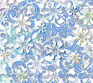 Winter flowers background - vector image