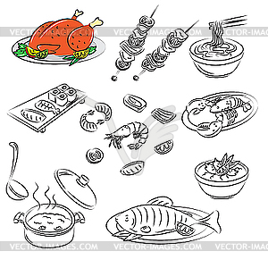 Food set - vector clip art