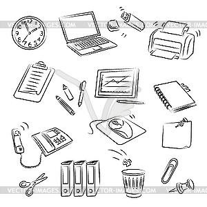 Office Set - vector image