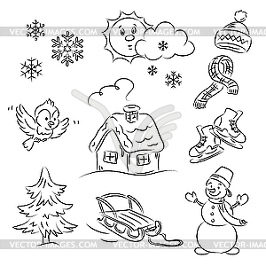 Winter Set - stock vector clipart