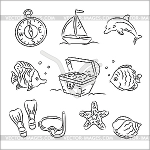 Scuba Diving - vector clip art