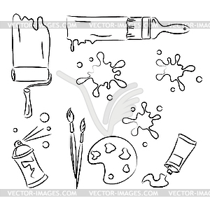 Painting tools - vector clipart