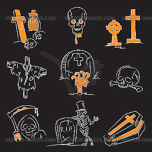 Halloween Cemetery - vector image