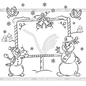 Snowmen - vector image